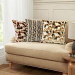 Links Cut Velvet Cushion 45cm x 45cm - Natural