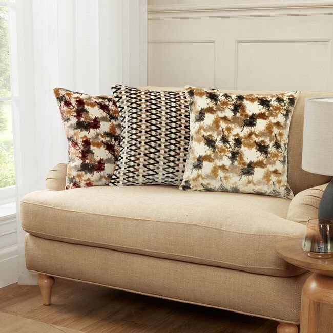 Links Cut Velvet Cushion 45cm x 45cm - Natural