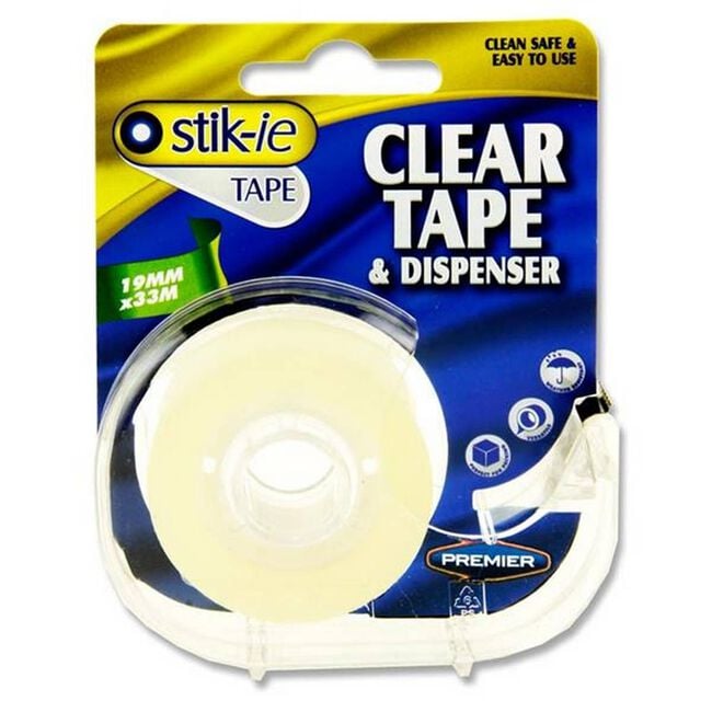 Stik-ie Tape With Dispenser - 33m x 1.9cm