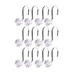 Crystal Chrome Shower Hooks - 12pk