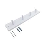 4 Hook White Wooden Board