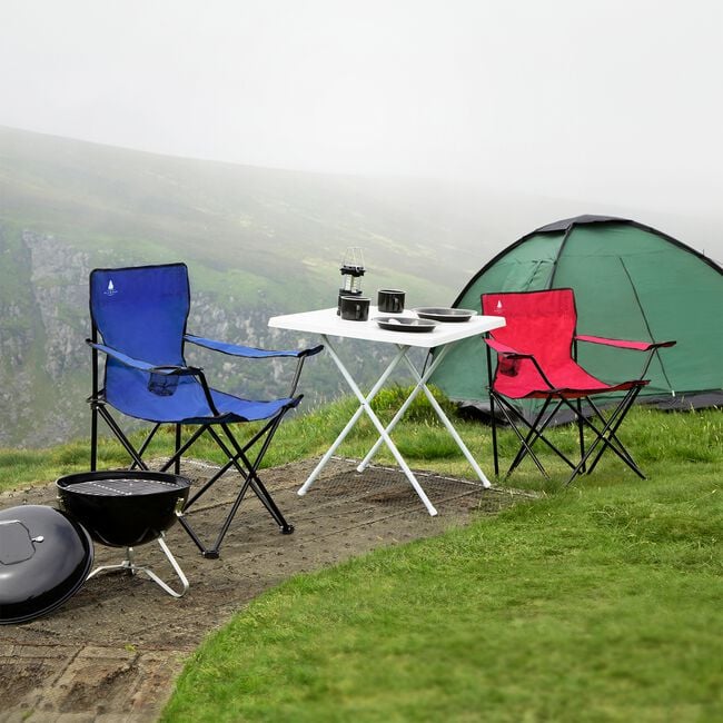 FOLDING ARMCHAIR With Cupholder - Blue