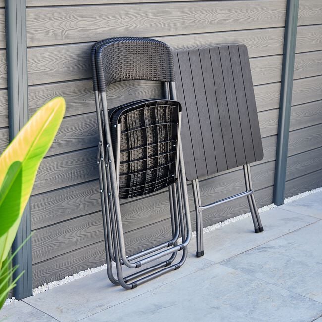 Lille 3 Piece Folding Bistro Garden Furniture Set