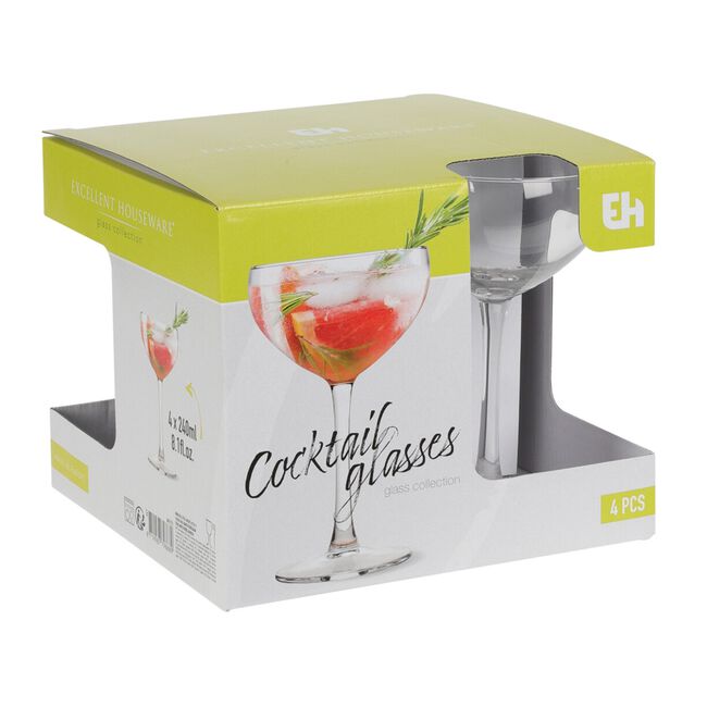 Excellent Houseware 240ml Cocktail Glasses 