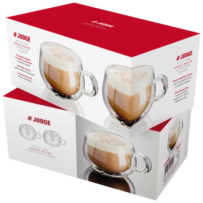 Judge Double Wall 225ml Glass Coffee Cup - 2 Pack