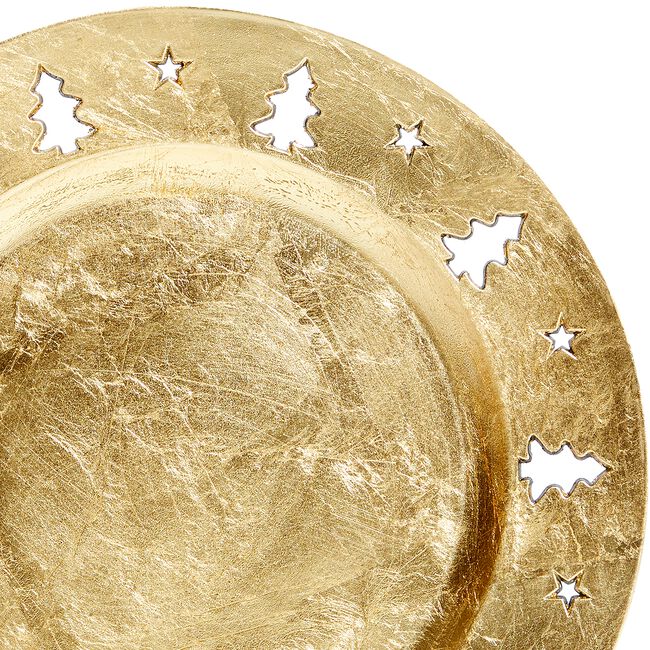 Christmas Tree Luxe Gold Charger Plate