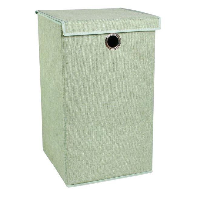 TWEED SAGE GREEN FOLDABLE Laundry Hamper 