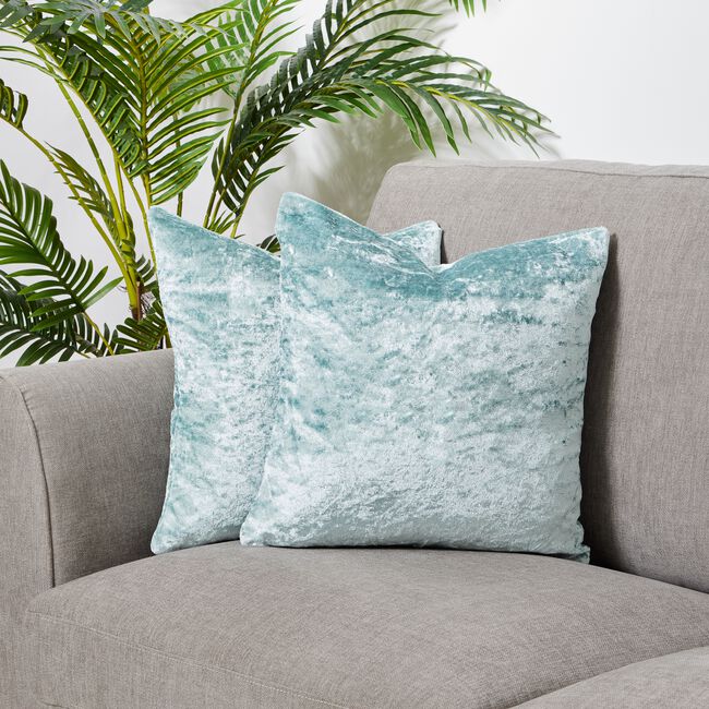 Velvet Crush Cushion Cover 2 Pack 45x45cm - Duck Egg