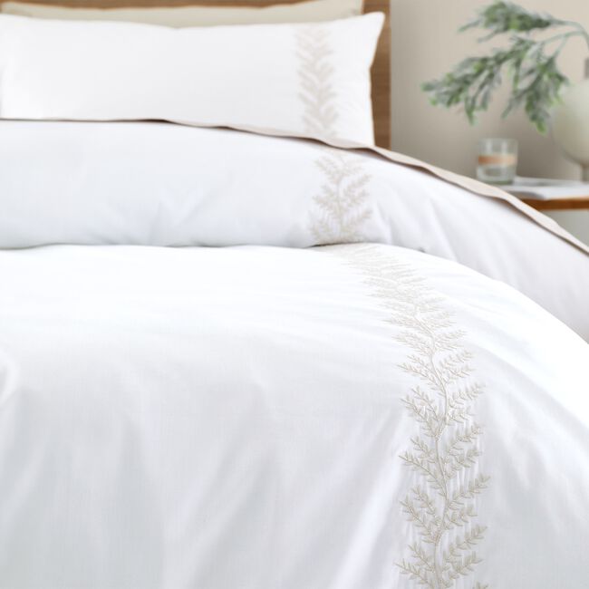 BIANCA SINGLE DUVET COVER Embroidery Leaf