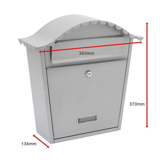 Steel Letterbox Classic French Grey