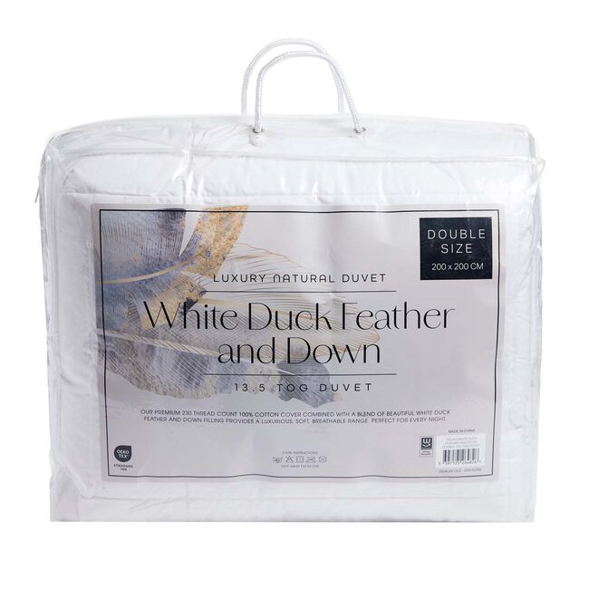 WHITE DUCK FEATHER AND DOWN SINGLE 13.5 Tog Duvet 