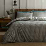DOUBLE DUVET COVER Appletree Micro Check Olive/Natural
