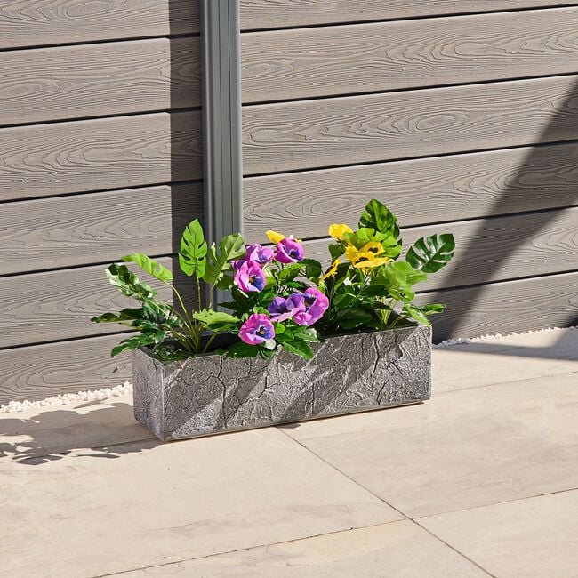 PORTO Small Dark Grey Marble Pot