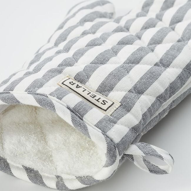 Stellar Grey Stripe Single Oven Glove