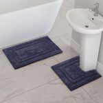 COTTON BORDER BLUE GRANITE 50x80 Bath Mat