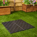 Set of 4 Black Interlocking Garden Tiles
