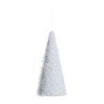 Feathered Cone Christmas Tree Decoration - White