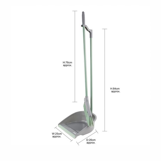 JVL Long Handle Dust Pan & Brush