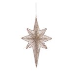 Gold Glitter Christmas Star Hanging Decoration