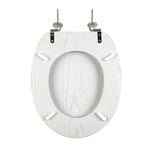 BELDRAY WHITE WOOD Effect Toilet Seat