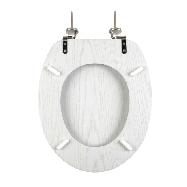 BELDRAY WHITE WOOD Effect Toilet Seat