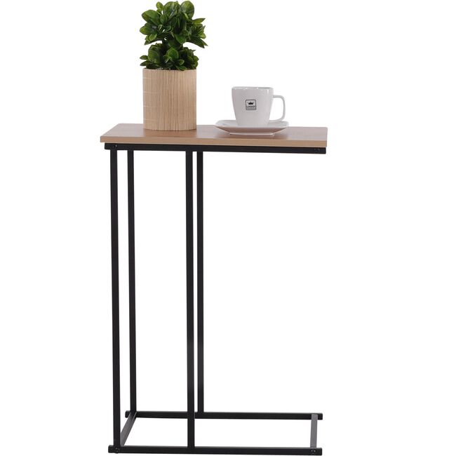 Side Table With Black Metal Frame