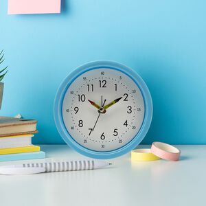 CHILDRENS TABLE CLOCK Blue 12cm