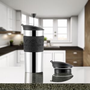 BODUM TRAVEL PRESS BLACK 0.35L Travel Mug & Extra Lid