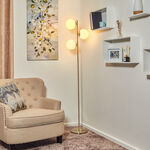 3 Glass Shade Metal Floor Lamp