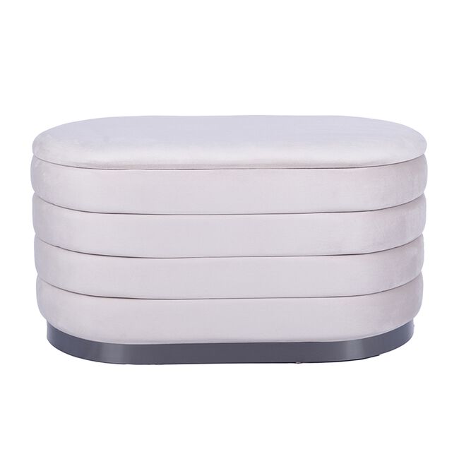 Oval Velvet Ottoman - Large