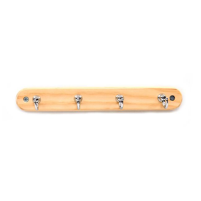 4 Round Hook Pine Wooden Board