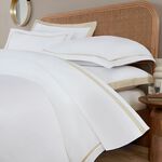 SINGLE DUVET COVER Linen Border 600TC 