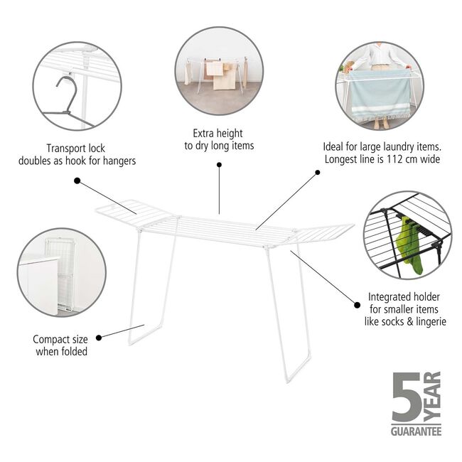 Brabantia White Drying Rack - 22m