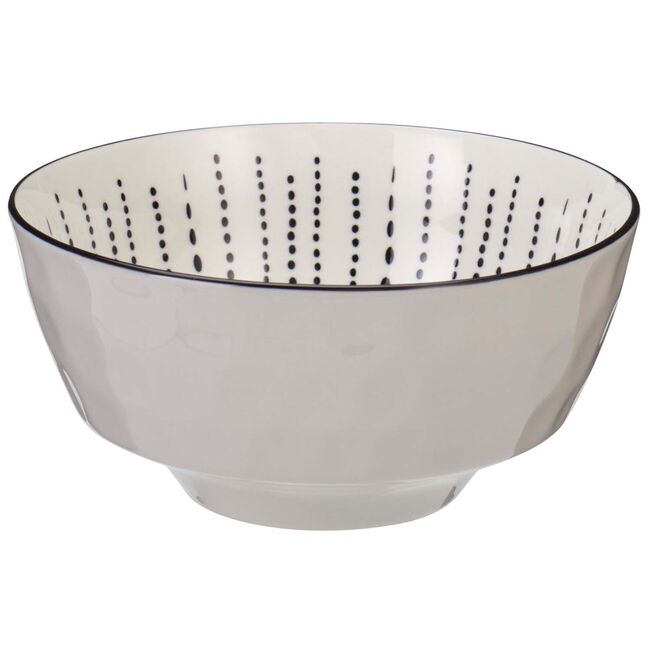 Siaki Cream & Black Printed Snack Bowl
