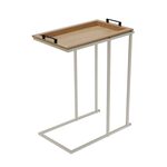 Side Table with Removable Tray - White Frame