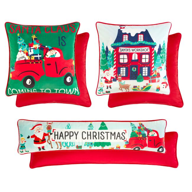 Santa's WorkShop 2 Pack Cushion Covers 45cm x 45cm