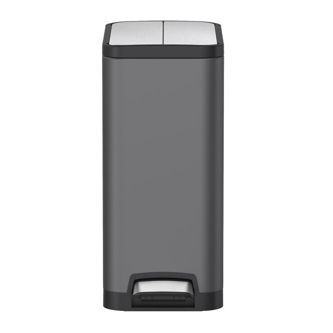 30L Java Titanium Grey Butterfly Opening Metal Bin