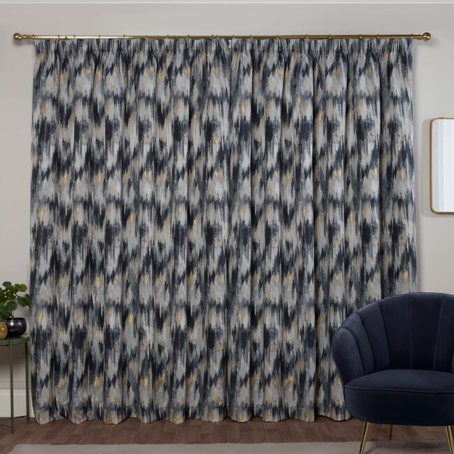PENCIL PLEAT TOKYO NAVY 90x90 Curtain