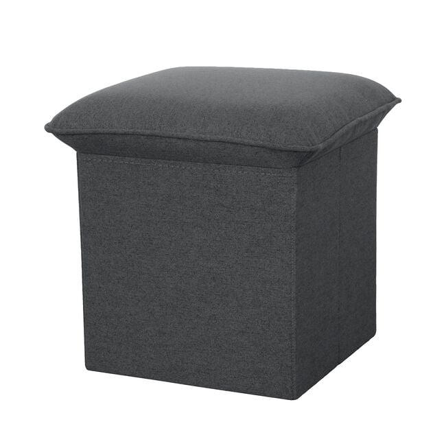 CUSHION OTTOMAN VELVET Charcoal