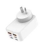 Budi 60W GaN Travel Charger 6 Port USB-C & USB-A