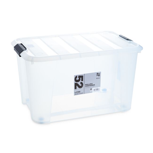 Storage Master 52L Rolling Ultra Clear Storage Box
