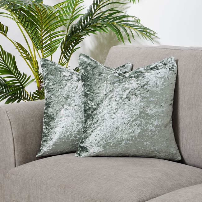 Velvet Crush Cushion Cover 2 Pack 45x45cm - Green
