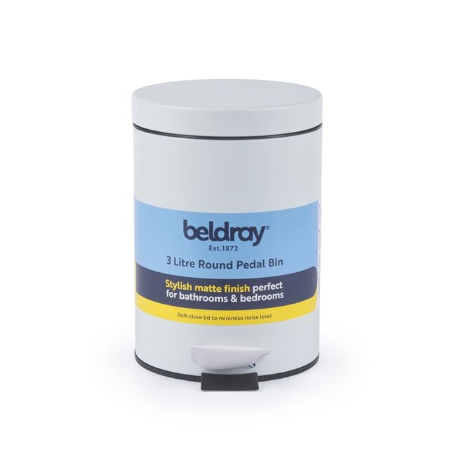 BELDRAY 3 LITRE WHITE SOFT-Close Pedal Bin