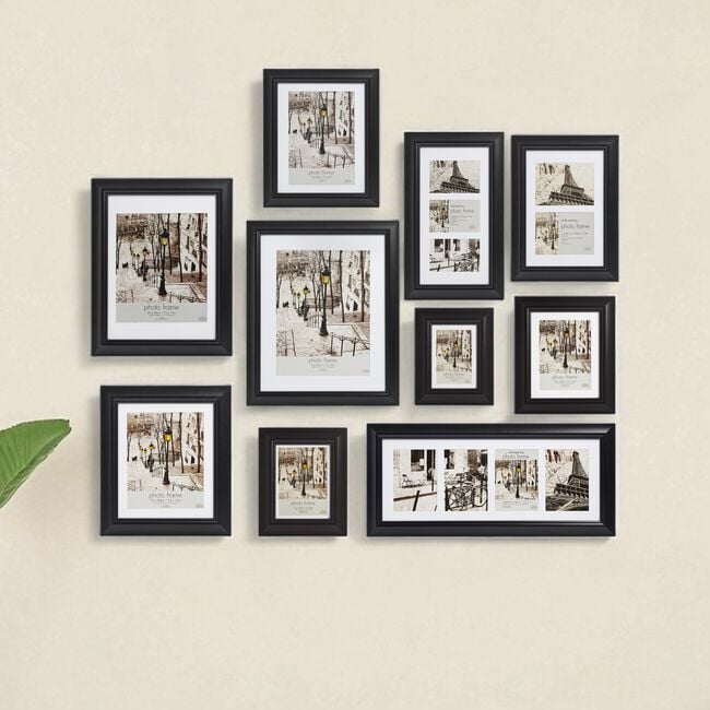 5x7 COLLAGE 4 WINDOWS SIMPLY Black Photo Frame