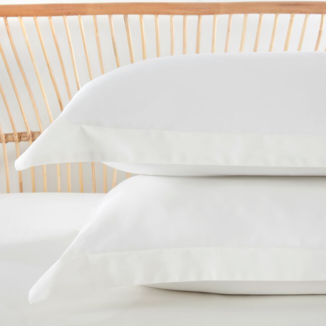 300TC Bamboo/Cotton Oxford Pillowcase Pair - White