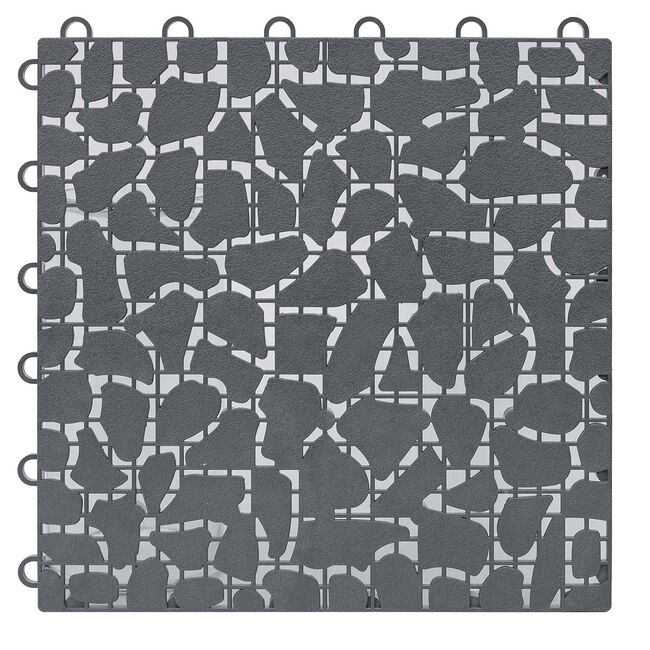 Set of 4 Interlocking Pebble Effect Garden Tiles