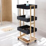 Storage Solutions 4 Layer Bamboo Bathroom Trolley