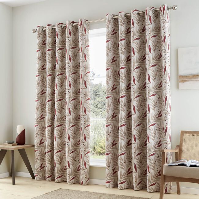 BERRY LEAF RED 132X90 Curtain