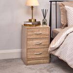 Mayfair Oak Effect 3 Drawer Bedside Locker