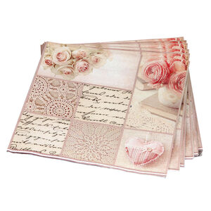 Patchwork Rose Napkins 20 Pack - Pink